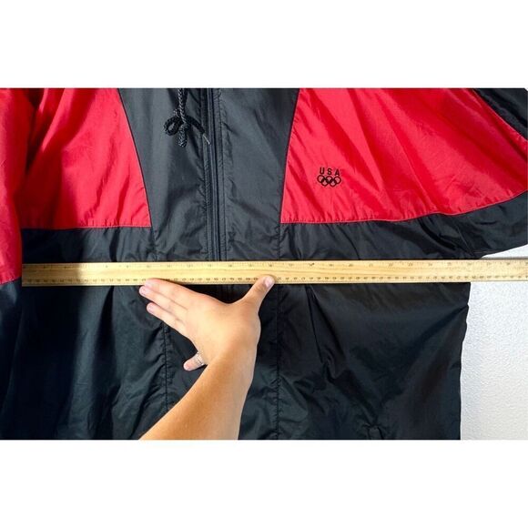 Vintage JcPenney Exclusive USA Olympic Red & Black Windbreaker Men's Large - Picture 8 of 10
